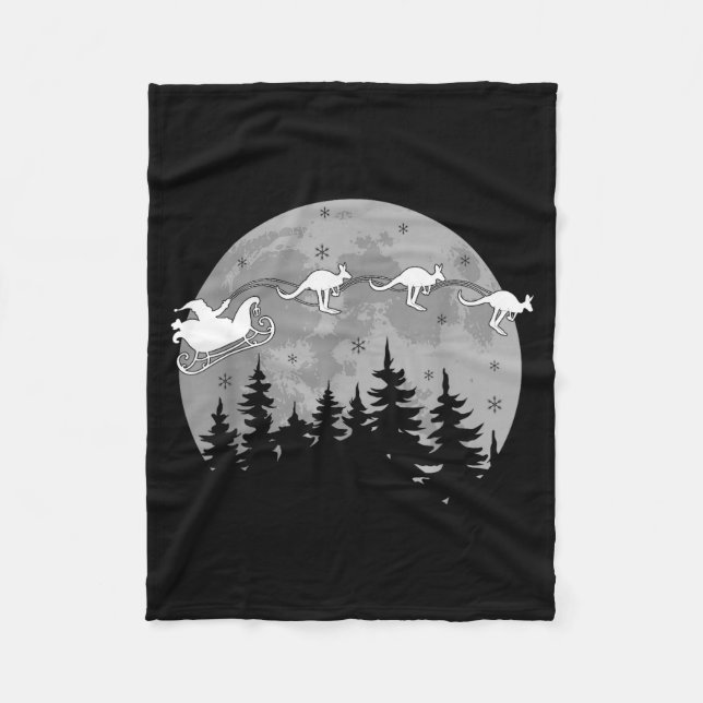 Manta Polar Cute Australia Kangaroo Santa Sleigh Aussie Christ (Anverso)