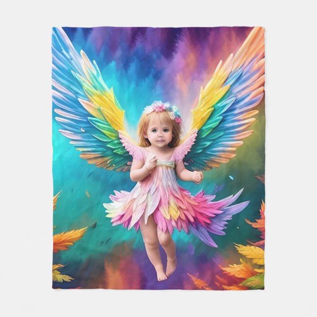 Manta Polar Cute Baby Angel Wings Art-38424 (Anverso)