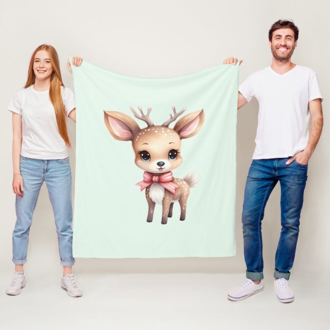 Manta Polar Cute Baby Deer Cartoon Illustration (In situ)