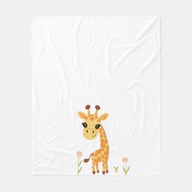 Manta Polar Cute Baby Giraffe Boho (Anverso)