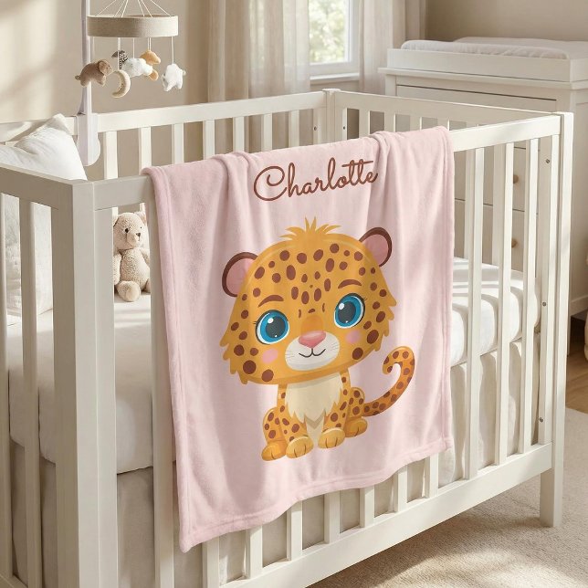 Manta Polar Cute Baby Leopard Safari Animal Kids (Subido por el creador)