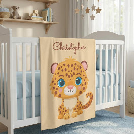 Manta Polar Cute Baby Leopard Safari Animal Kids