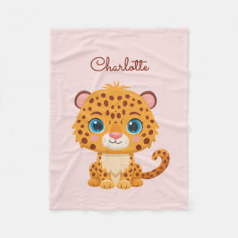 Manta Polar Cute Baby Leopard Safari Animal Kids
