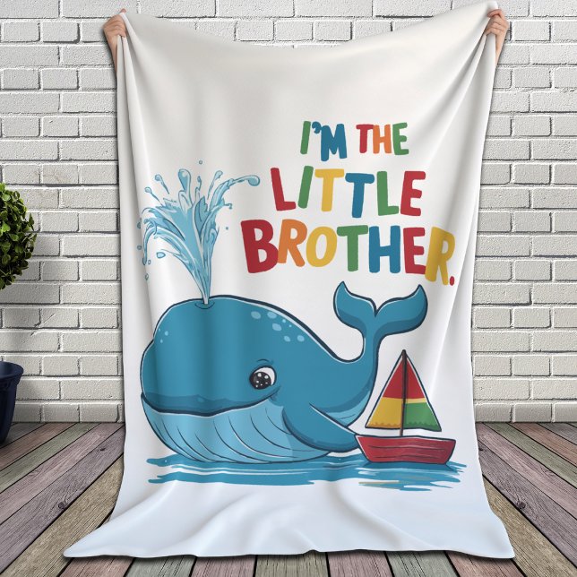 Manta Polar Cute ballena azul - soy el pequeño hermano (Subido por el creador)