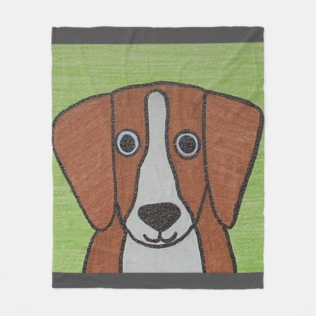 Manta Polar Cute Beagle Fleece Blanket (Anverso)