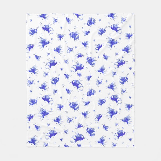 Manta Polar Cute Bee Blanket | Agradable regalo de cumpleaños  (Anverso)