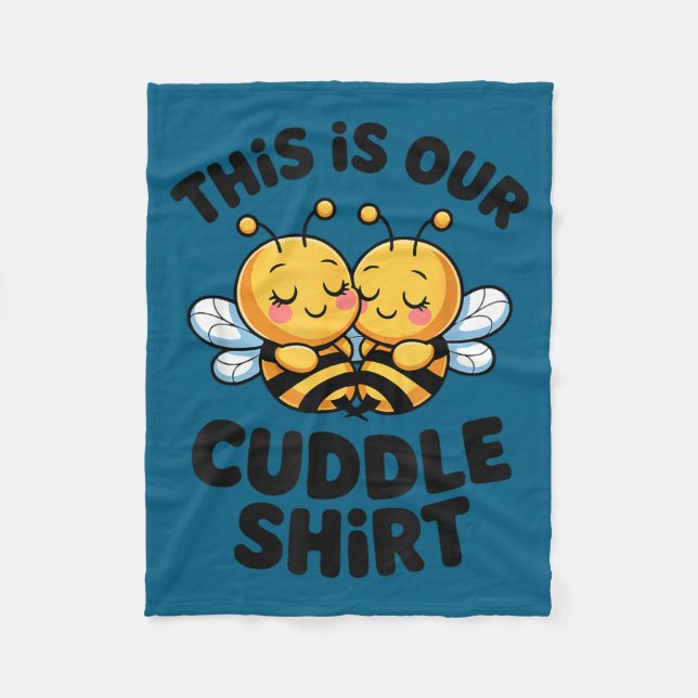Manta Polar Cute Bee Couple Cuddle Funny Romantic  (Anverso)