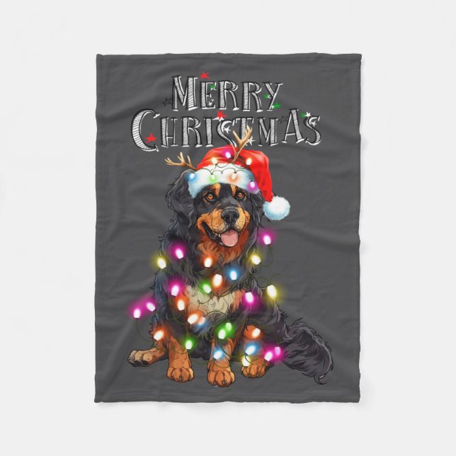 Manta Polar Cute Bernese Mountain Christmas Lights Xmas Dog Lo (Anverso)