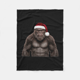 Manta Polar Cute bigfoot con sombrero de santa navidad sasquat