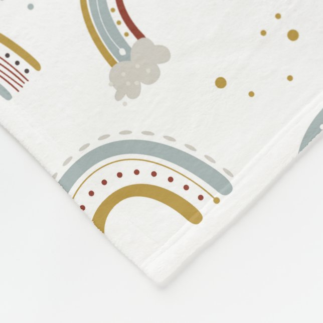Manta Polar Cute Boho Rainbow Pattern Niños Fleece Blanket (Esquina)