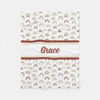Manta Polar Cute Boho Rainbow Pattern Niños Fleece Blanket
