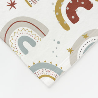 Manta Polar Cute Boho Rainbow Pattern Niños Fleece Blanket
