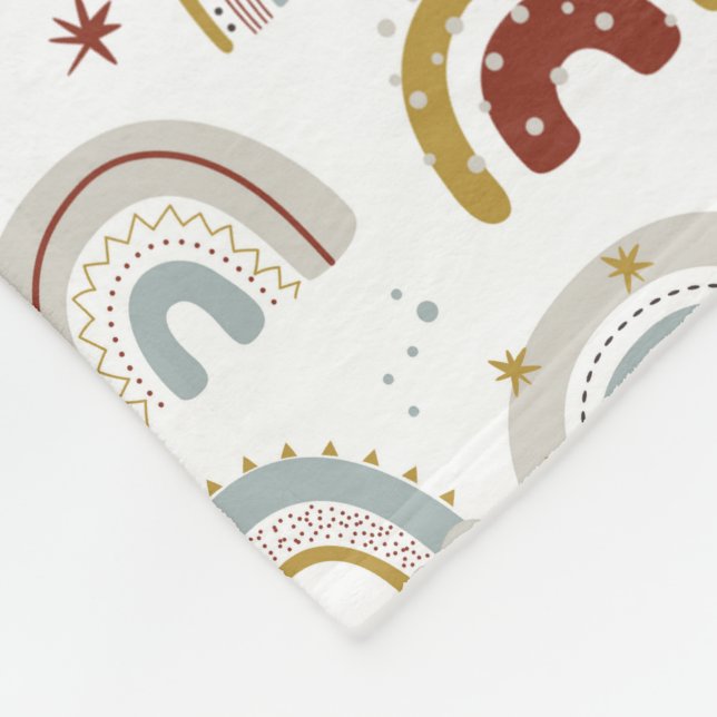 Manta Polar Cute Boho Rainbow Pattern Niños Fleece Blanket (Esquina)
