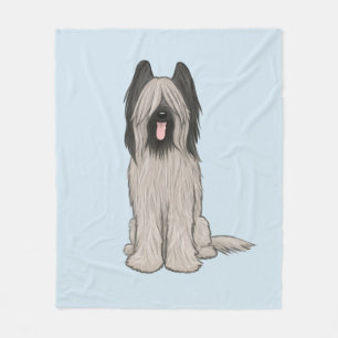 Manta Polar Cute Briard Cartoon Dog Arte Mascota original