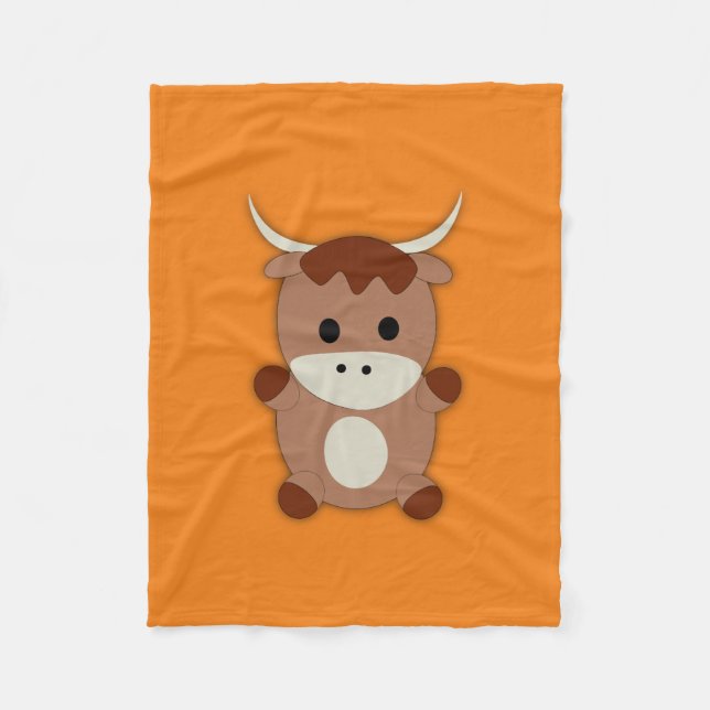 Manta Polar Cute Brown Cow (Anverso)