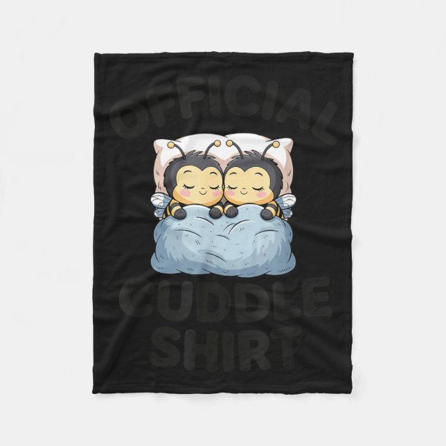 Manta Polar Cute Bumble Bee Couple Cuddle  (Anverso)