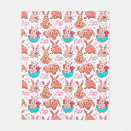 Manta Polar Cute Bunnies Fleece Blanket