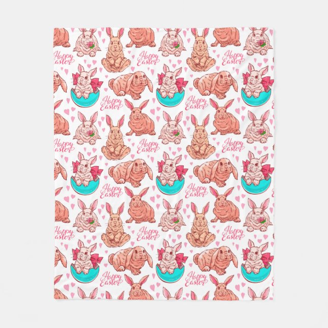 Manta Polar Cute Bunnies Fleece Blanket (Anverso)
