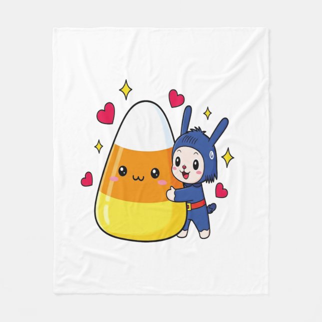 Manta Polar Cute Bunny Abgging Candy Corn (Anverso)