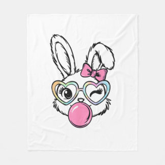 Manta Polar Cute Bunny Face Bubblegum Glasses Pink Coquette Bo