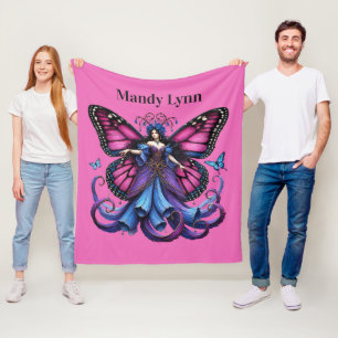 Manta Polar Cute Butterfly hada añade chicas de nombres