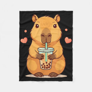 Manta Polar Cute Capybara Boba Tea Bubble Rodent Mujeres Adole