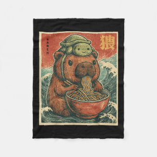 Manta Polar Cute Capybara Y Mochila De Tortuga Ramen Kawaii Ca