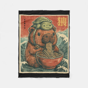 Manta Polar Cute Capybara Y Mochila De Tortuga Ramen Kawaii Ca
