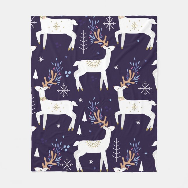 Manta Polar Cute cartoon deer seamless pattern, nursery backgr (Anverso)