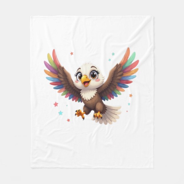 Manta Polar Cute Cartoon Eagle Flying – Friendly Vector Art (Anverso)