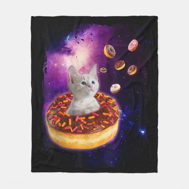 Manta Polar Cute Cat Inside Donut In Space Kitty Lovers (Anverso)