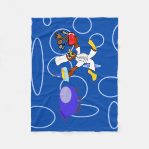 Manta Polar Cute Chef Ducky Kazoo Blue Circles