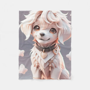 Manta Polar Cute Chibi Golden Retriever Puppy