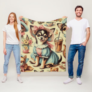 Manta Polar Cute Chihuahua Puppy Pintura