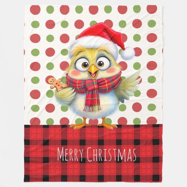 Manta Polar Cute Christmas Cartoon chick. customizable (Anverso)