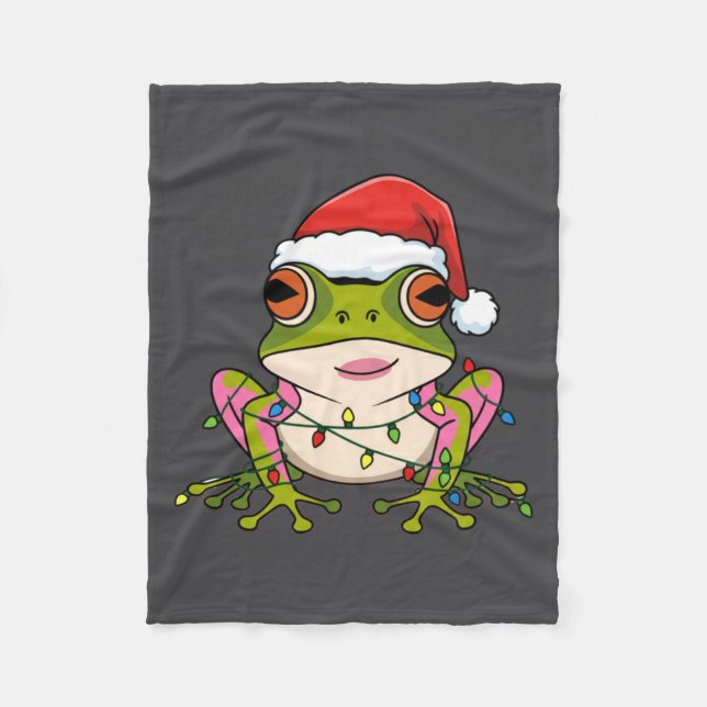 Manta Polar Cute Christmas Coqui Frog _ Holiday Puerto Rican L (Anverso)