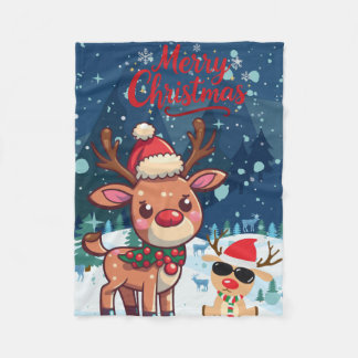 Manta Polar Cute Christmas Reindeer Kids Blanket