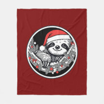 Cute Christmas Sloth Blanket