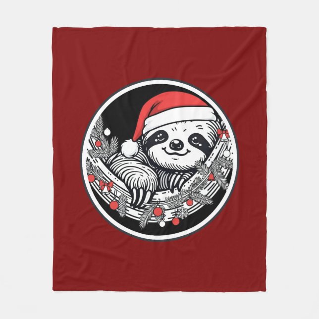 Manta Polar Cute Christmas Sloth Blanket (Anverso)