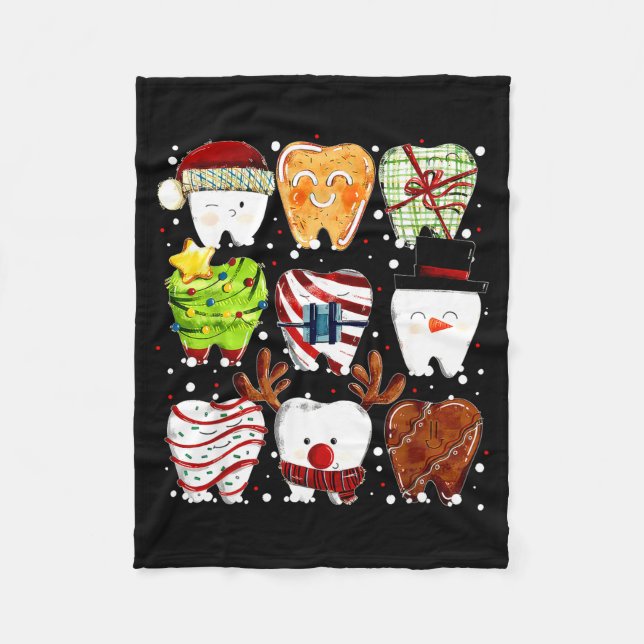 Manta Polar Cute Christmas Teeth Funny Christmas Dentist Denta (Anverso)