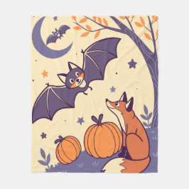 Manta Polar Cute & Cozy Halloween Blanket with Smiling Bats, 