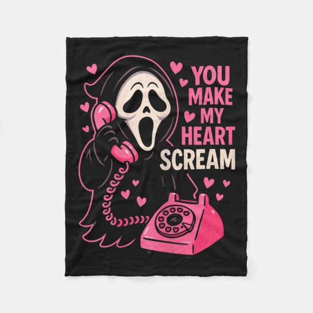 Manta Polar Cute Creepy Horror Make My Heart Scream Valentine’ (Anverso)