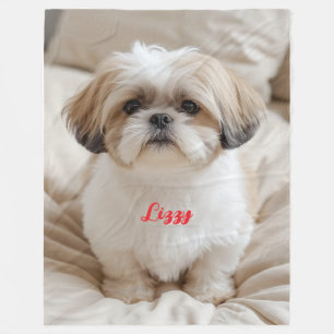 Manta Polar Cute Cute Shih Tzu Personalizado