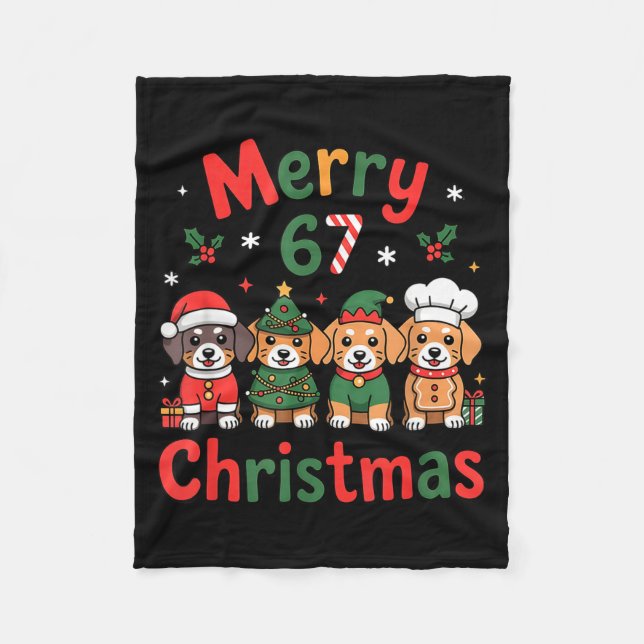Manta Polar Cute Dachshund Christmas Design Funny Holiday Dog  (Anverso)