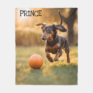 Manta Polar Cute Dachshund Personalizado