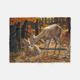 Manta Polar Cute Deer Doe & Fawn Otoño