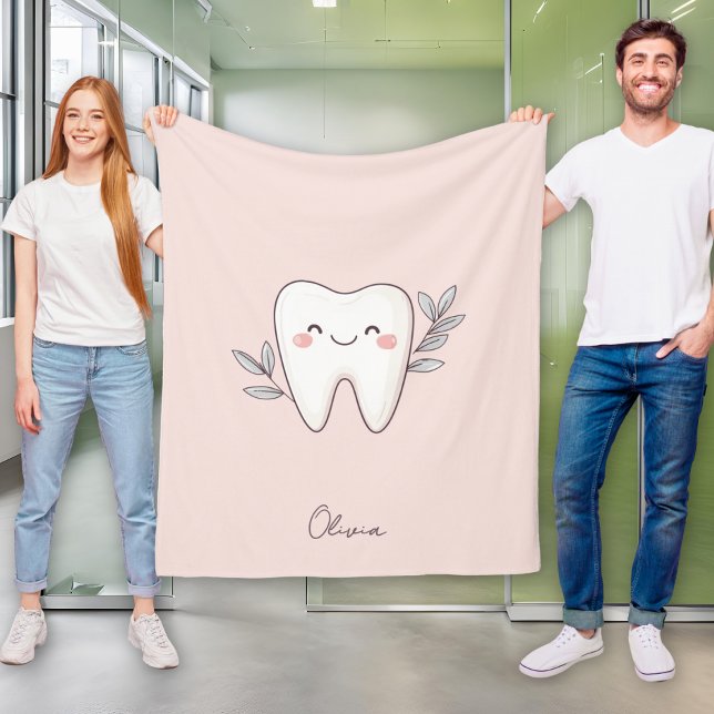 Manta Polar Cute Dental Personalized Pink (Subido por el creador)
