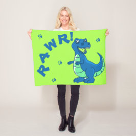 Manta Polar Cute Dinosaur RAWR Paw Green Blue Kids