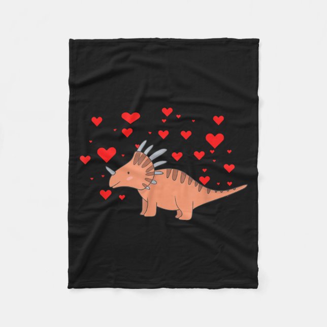 Manta Polar Cute Dinosaur Shirt For Valentines Day _ Tricerato (Anverso)