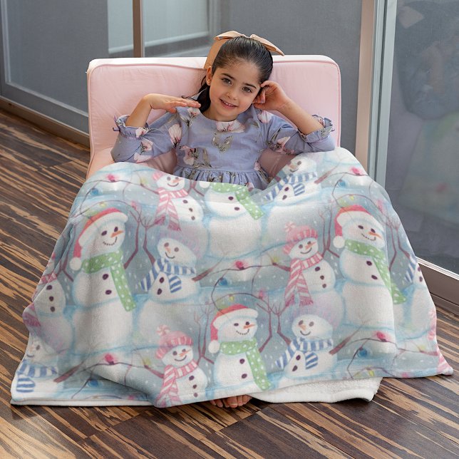 Manta Polar Cute divertida temporada de invierno arte acuarela (Subido por el creador)
